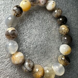 10MM Dendritic Volcano Agate Natural Crystal Bracelet